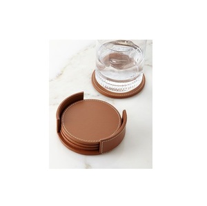 Leather <b>Coaster</b> for Dinning <b>Table</b> Decoration <b>Coaster</b> Sets Leather Pads for Cup Standing <b>Coasters</b> for Gifting - Product Image 1