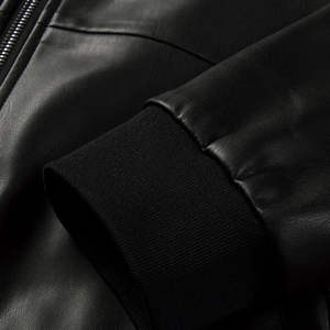 Veste de moto en cuir pour homme de haute qualité, manches longues, logo personnalisé sur le devant, vêtements décontractés, multicolores, OEM - Product Image 6