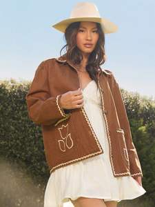 Algodón Suzani Chaquetas DE TRABAJO Bordado indio Hermoso algodón Suzani Abrigo corto para mujer - Product Image 2