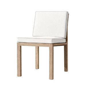 Modern Teak Outdoor <b>Dining</b> Chair With Cushion Contemporary Garden Furniture For Patio And Balcony Use - Product Image 4