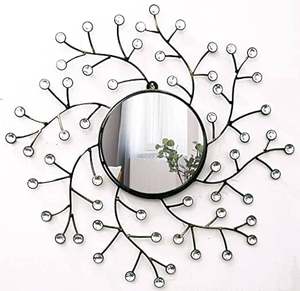 Prix de gros bon marché Miroir mural en métal Exportateur Designer Handmade Wall Decorative Mirror Meilleure qualité disponible. - Product Image 4