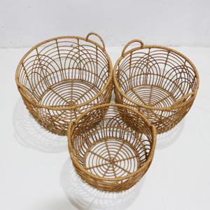 Wholesale Foldable Poly <b>Rattan</b> Storage <b>Basket</b> Hamper Cube With Handmade Handles Food <b>Laundry</b> Home Decor Vietnam Packing Bag Use - Product Image 4