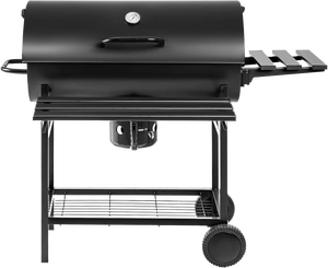 Barbecue au charbon de bois de type tonneau de jardin en acier moderne de luxe avec rôtissoire et kit de rôti de poulet pour une utilisation en extérieur - Product Image 2