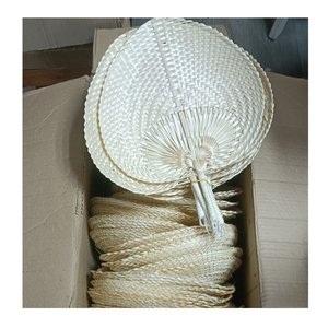 พัดไม้ไผ่งานหัตถกรรมธรรมชาติทำด้วยมือพัดไม้ไผ่รูปพีชศิลปะการระบายความร้อนด้วยมือพัดมือสร้างสรรค์ - Product Image 1