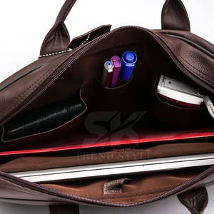 Maletín de Cuero de Primera Calidad de un Solo Color, Maletín de Oficina para Portátil Corporativo, Maletín de Cuero de un Solo Color de Tamaño Personalizado - Product Image 3