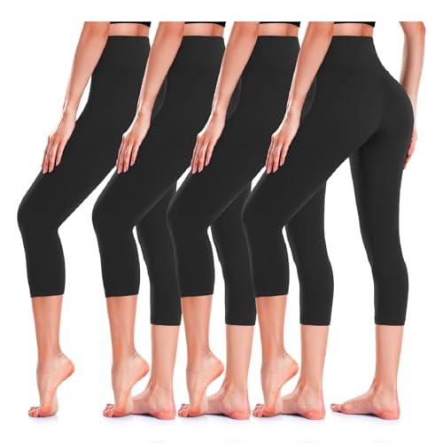 High Waist Capri Leggings Women Black Solid Knitted Spandex Polyester Breathable Stretch Yoga Fitness Sporty All Seasons Basic