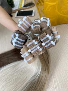 Extensiones de cinta ondulada de cabello virgen vietnamita (máquina de ondas naturales de 30 pulgadas, trama doble, todos los colores adecuados) - Product Image 3