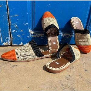 Vente en gros de pantoufles et sandales marocaines faites à la main en raphia, chaussures tissées écologiques pour femmes et hommes, commande en gros, fournisseur direct - Product Image 1