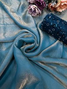 Saree en tissu de soie de qualité supérieure élégant de créateur exclusif de boutique indienne avec chemisier élégant dernier sari ethnique à la mode ethnique - Product Image 3