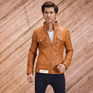 แจ็กเก็ตหนังสำหรับผู้ชายไซส์พิเศษดีไซน์จากอินเดียสำหรับใส่ในสำนักงานกลางแจ้ง - Product Image 1