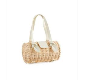 Bolso de mimbre cilíndrico redondo personalizado colorido, bolso de moda para mujer, producción OEM para empresas - Product Image 4