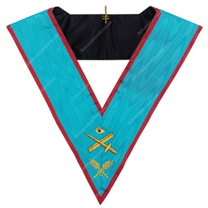 MASONIC REGALIA BLUE LODGE ASSR CEREMONIA MAESTRO OFICIAL COLLAR FREEMASON COLLAR BORDADO - Product Image 4