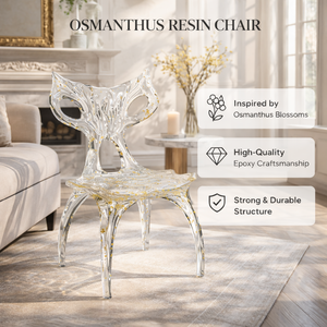 Chaise de salle à manger de luxe moderne, fauteuil en résine époxy transparente avec gouttes de cristal pour hall d'hôtel, villa, mobilier contemporain - Product Image 3