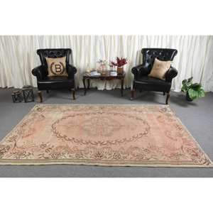 Alfombra de lana Beige antigua de 5,3x8,4 pies, diseño de retazos hecho a mano turco clásico, respaldo de látex para pasillo rectangular de cabecera - Product Image 3