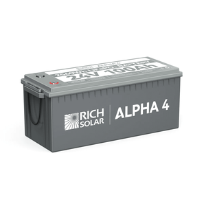Rich Solar <b>24V</b> 100Ah LiFePO4 <b>Lithium</b> Iron Phosphate <b>Battery</b> w/ Internal Heating and Bluetooth Function | ALPHA 4 | ALPHA 4 LITE - Product Image 1
