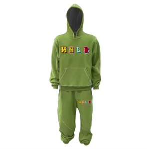 Autumn Winter Wholesale Custom Logo 100% Cotton Lightweight Sweat Suit Sets Men's Sport Jogging <b>Tracksuit</b> <b>Plain</b> - Product Image 1