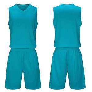 Tenue de basketball sans manches, uniforme court, couleur unie, polyester, séchage rapide, respirant, antibactérien, ensembles - Product Image 3