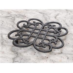 Salvamanteles redondo de hierro hecho a mano con nuevo diseño para mesa de comedor Pan & Hotpot daño por calor salvamanteles de metal revestido negro - Product Image 3