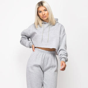 Ensembles de jogging d'entraînement deux pièces personnalisés pour femmes en vente Jogging imprimé à capuche avec sweat à capuche Design de couleur personnalisé - Product Image 3