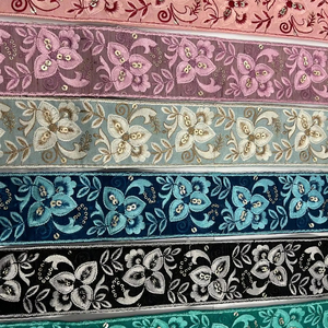 Fait à la main 9 Mtr. Robes de luxe en dentelle sacs Simple classique ethnique 3D broderie florale Style traditionnel décontracté élégant fantaisie - Product Image 1