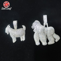 Redleaf Jewelry Argent Sterling 925 Plaqué VVS Moissanite Diamond Pass Tester Hip Hop Style Charm Pendentifs Ne