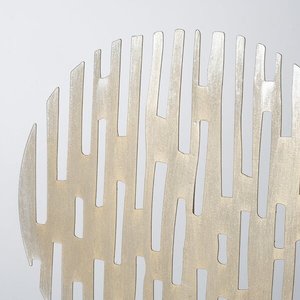 Escultura pulida moderna hecha a mano con diseño plano dorado de aluminio Base de metal rústica contemporánea única para regalo en la India - Product Image 2