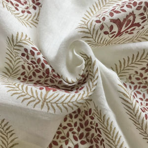 Tela de Algodón Estampada a Mano con Diseño Tradicional Indio del Árbol de la Vida, Estampado Buti, Textil Artesanal - Product Image 1