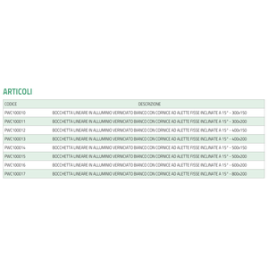 Salida de Aire Lineal de Aluminio Pintado en Blanco Tecnosystemi con Aspas Fijas Inclinadas a 15° para Extractor de Aire - Product Image 5