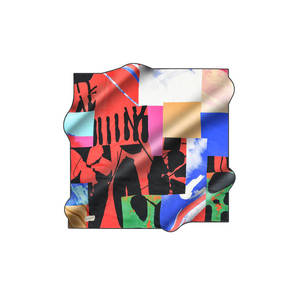 Digital Printed Satin Silk Square Scarf Designer Pattern Medium Length for Spring Winter - Product Image 1