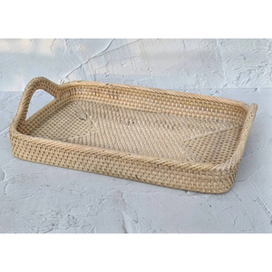 Fantastique plateau de service en rotin naturel élégant plateau tissé décoratif rectangulaire floral pour la décoration intérieure salon restauration - Product Image 1