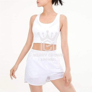 Conjunto de sujetador y pantalón corto de alta calidad, ropa deportiva para mujer, Conjunto de sujetador corto de algodón hecho en fábrica al por mayor, conjunto de 2 piezas - Product Image 2