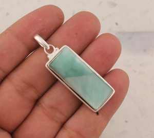 Larimar Gemstone Pendant 925 Sterling Silver Pendant Rectangle Gemstone Pendant Designer Handmade Women <b>Jewelry</b> Gift <b>Etsy</b> OEM - Product Image 2