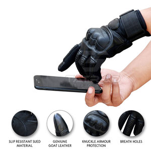 TATRAD SPORTS <b>Touch</b> <b>Screen</b> Waterproof Leather Motorbike Racing <b>Gloves</b> Hook Loop Closure for Motocross Breathable Full Finger - Product Image 2