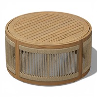 Ensemble de canapés en teck massif durable de style Japandi, tissage de corde incurvée, design moderne pour salon, utilisation en extérieur/intérieur