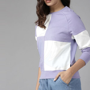 เสื้อสเวตเชิ้ตผู้หญิงน้ำหนักเบา เสื้อผ้าแฟชั่น สีตัดกัน - Product Image 2