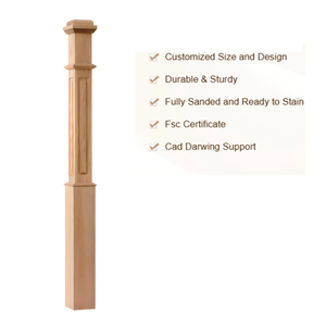 Escalier intérieur et extérieur en bois massif Newel 4090RP avec panneau routé détail de EFS Viet Nam OEM ODM disponible - Product Image 5