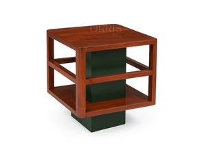 Contemporary <b>Smart</b> Wooden Side Table Bold Square Frame Solid Black Core Strong Artisan Craftsmanship Modern Bedroom <b>Nightstand</b> - Product Image 3