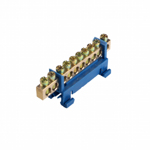 Hot Sale Neutral Brass Bar Electrical Earth 10 Holes With Screw on DIN Rail High Quality 100A Terminal <b>Block</b> <b>Plastic</b> Housing - Product Image 1