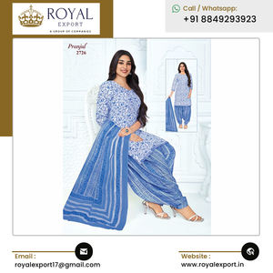 Large gamme de vêtements de créateurs indiens en pur coton lourd Patiala Salwar Kameez pour mariage et fête - Product Image 4