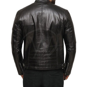 Chaqueta de Cuero Vacuno de Invierno para Hombre, de Alta Calidad, Cuello Alto, Estilo Urbano Ecológico, Venta al Por Mayor - Product Image 3