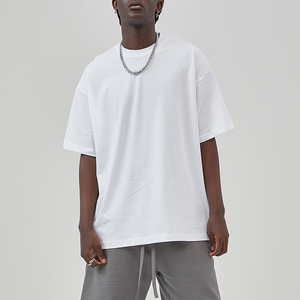 Venta al por mayor de camisetas de gran tamaño para hombres Imprimir bajo demanda Camiseta de algodón Camiseta lisa en blanco - Product Image 1