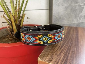 Belle conception collier de chien en cuir usiné à la main crâne Western motif colliers pour animaux de compagnie en gros produit en vrac multi-usages - Product Image 2