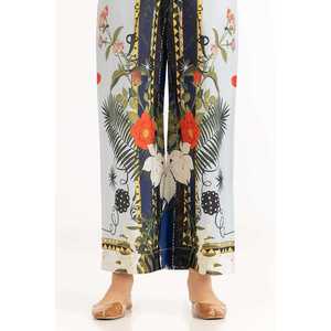 Pantalones Palazzo de Satén 100% Seda para Mujer, Pierna Ancha, Antiarrugas, Cintura Alta, Transpirables y Decorados con Estampado - Product Image 1
