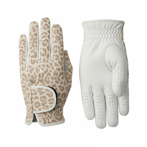 Gants de golf à imprimé léopard Gants en cuir synthétique respirants et antidérapants Accessoires de golf à motif animal élégant - Product Image 1
