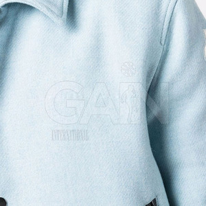 แจ็กเก็ตเลตเตอร์แมนสำหรับผู้ชาย OEM ผ้าขนสัตว์และผ้าฝ้ายมีกระดุมสแน็ปปิดด้านหน้า - Product Image 4