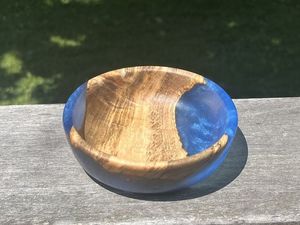 Meilleur Prix Personnalisé Taille Bleu Clair Résine Époxy Bois Bol Serveurs En Ligne Résine Bol Usine Contactez nous! - Product Image 5