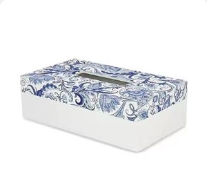 Porte-serviettes en émail au design moderne avec dessus floral en bois naturel Boîte à mouchoirs multi-décorative Vente à chaud Boîtes décoratives de table - Product Image 2