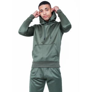 Trajes de chándal de entrenamiento de invierno de dos piezas personalizados para hombre, ropa de correr de poliéster, chándal de lana de invierno sólido con logotipo impreso - Product Image 6