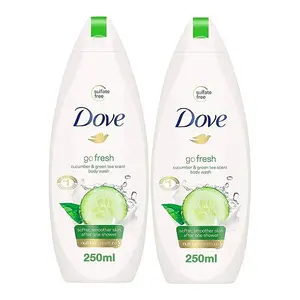 Dove Go Fresh Body Wash with Cucumber and Green Tea Extract, 250ml (pack of 2), White