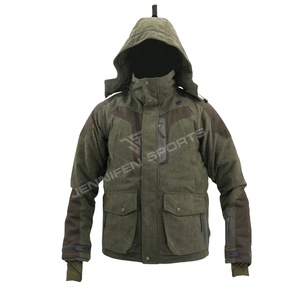 Chaqueta de Caza de Invierno para Hombre, Capucha, Exterior de Cuero Sintético, Tallas Grandes, Opciones de Dos Colores, Cierre de Cremallera, Bolsillos Delanteros, Poliéster - Product Image 1